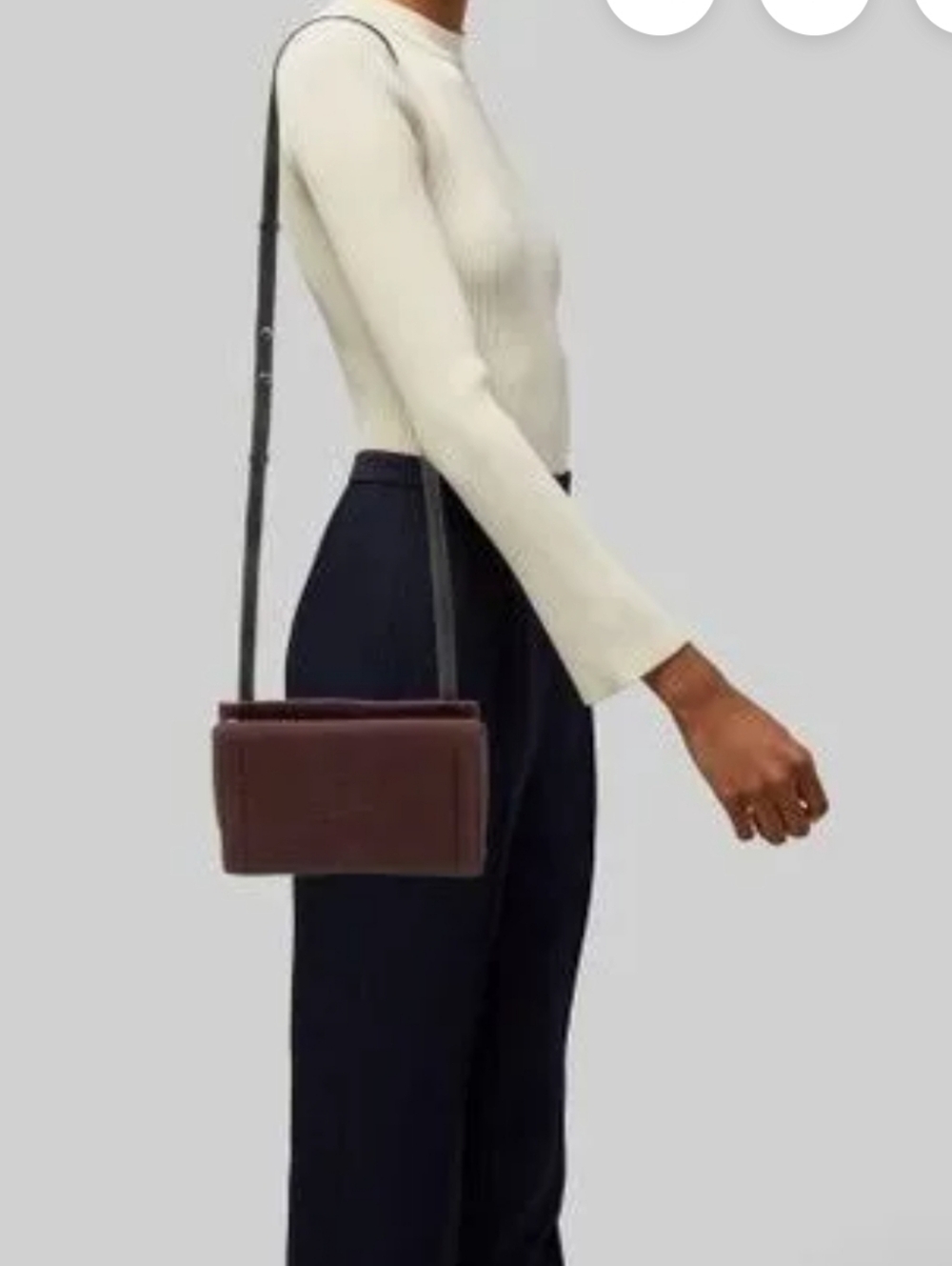 rag & bone Burgundy Embossed Leather Crossbody Bag with Black Strap